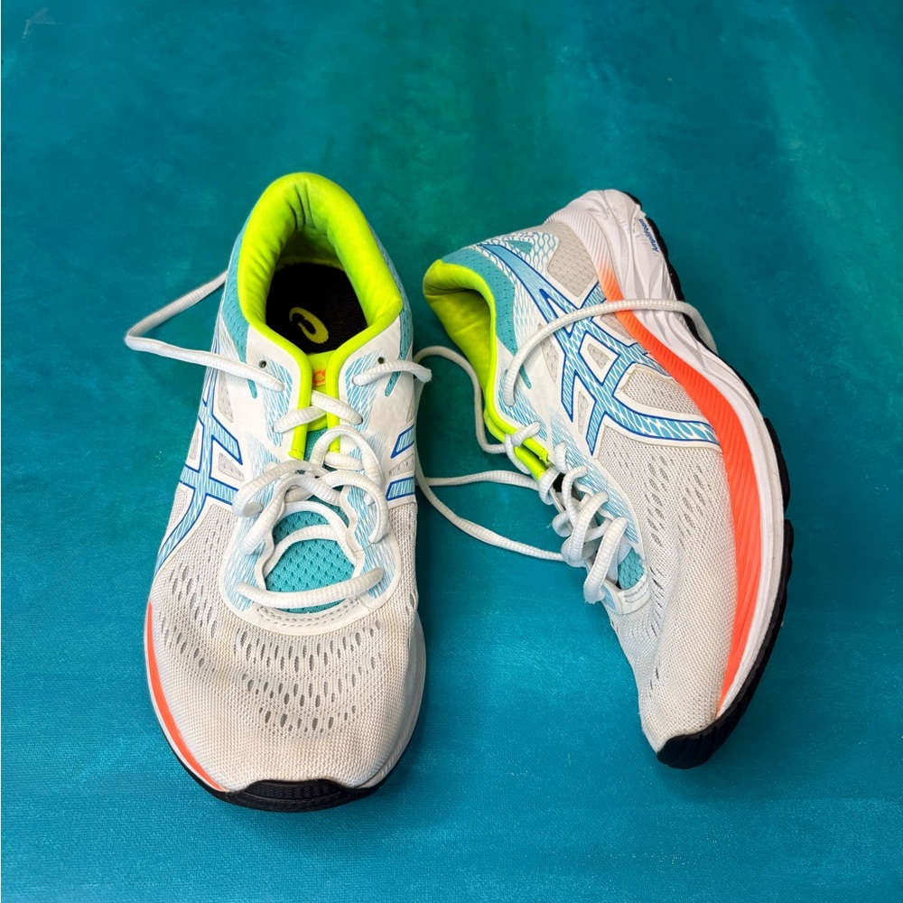 Asics Gel-Excite 6 White Neon Running Walking Runners Trainers Gym Shoe Sneakers